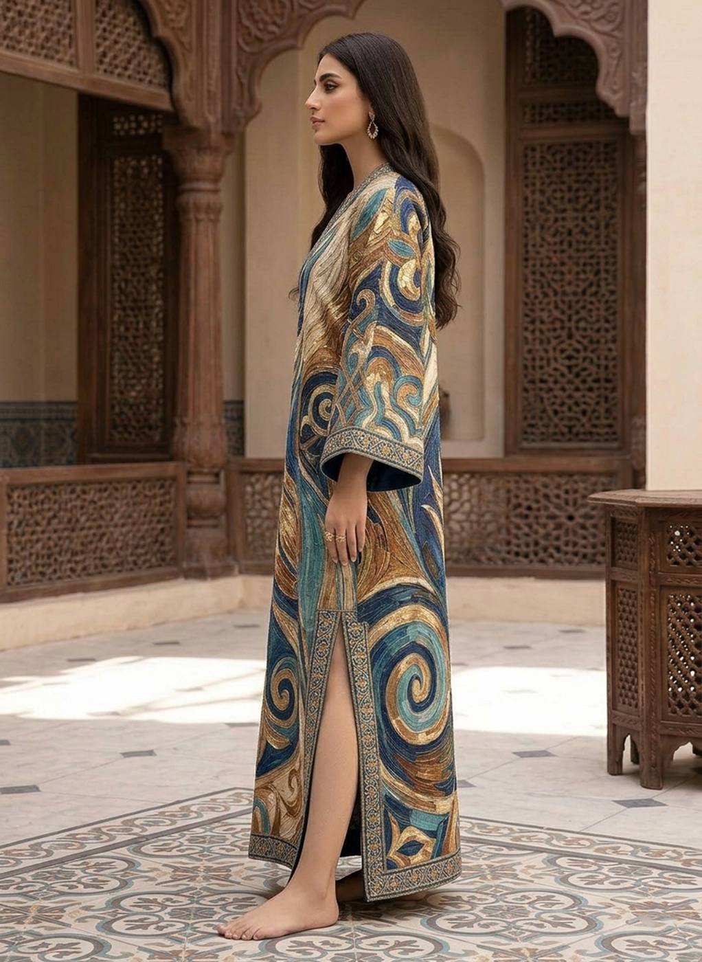 505 | Swirl Floral Kaftan