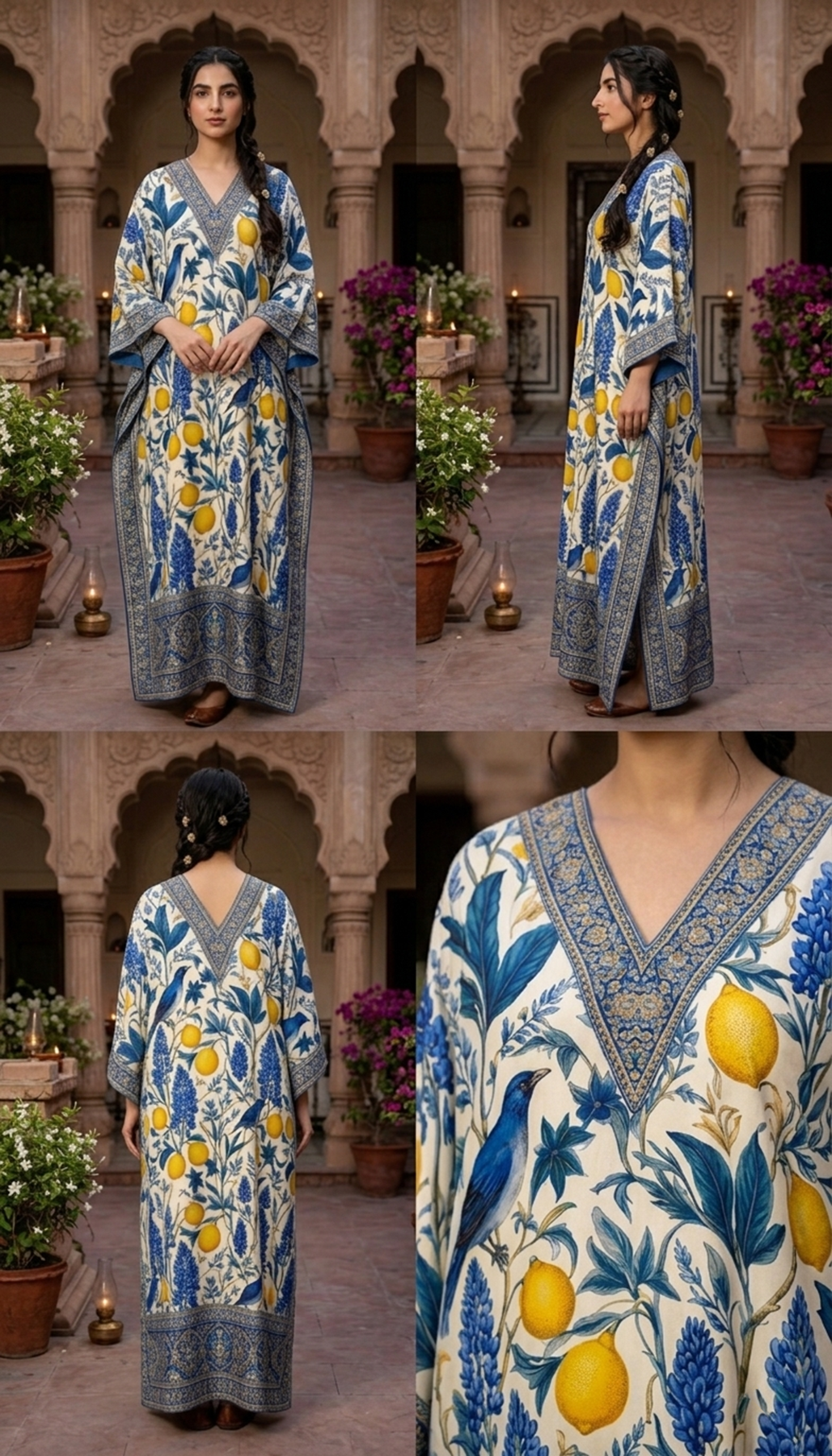 504 | Lemon Blue Kaftan
