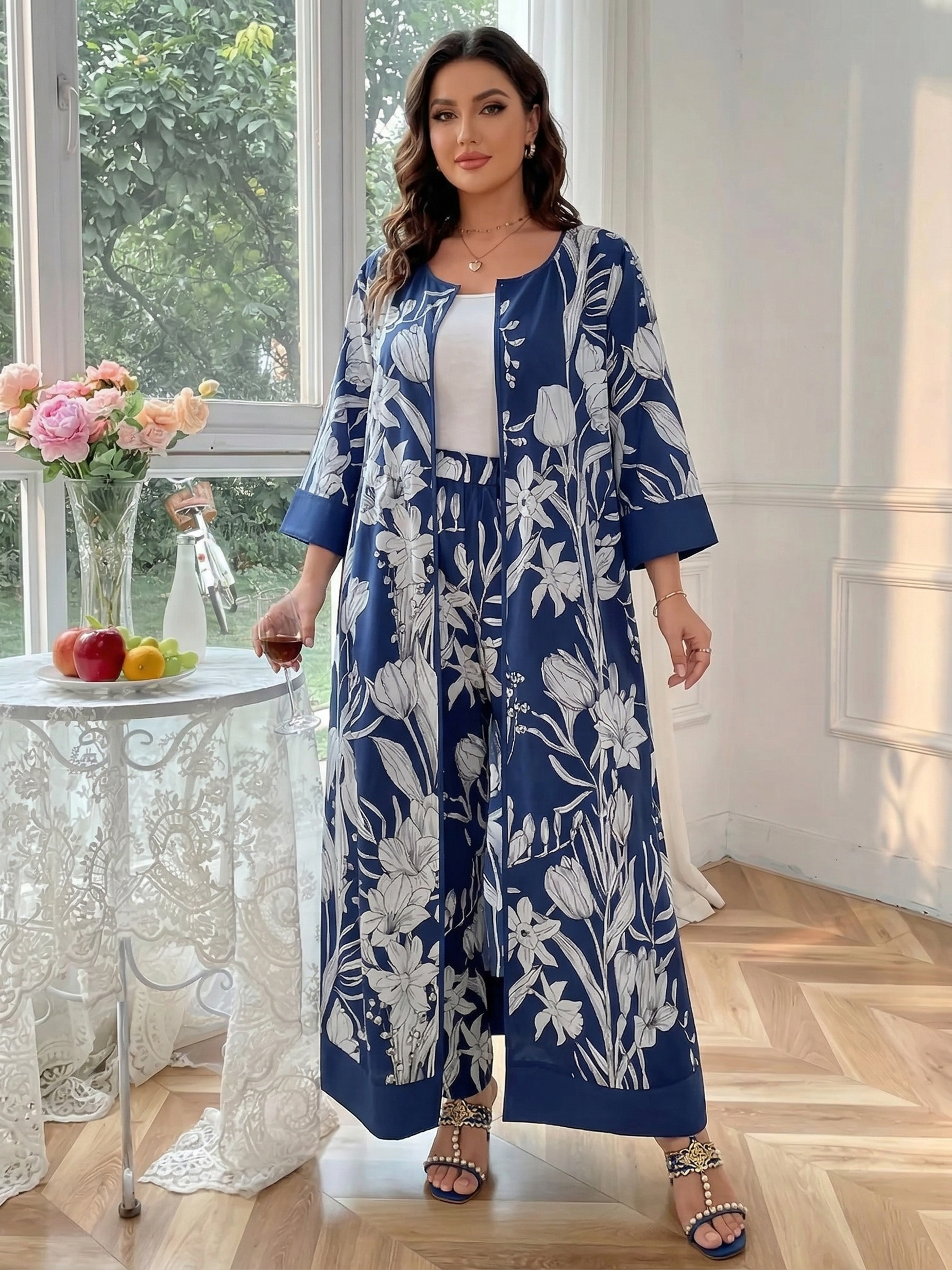 115 | Floral Print Three-piece Set