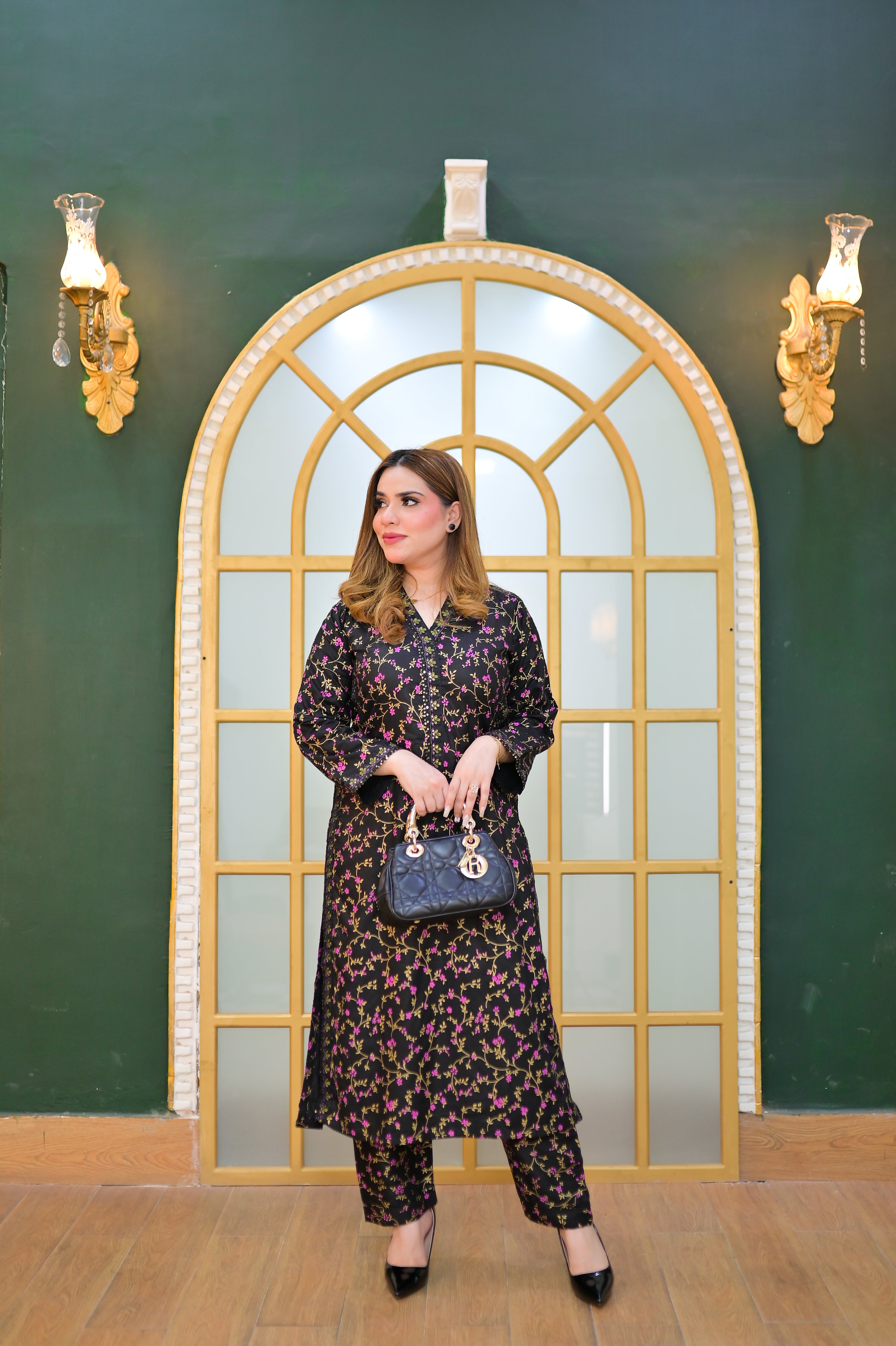 Elegant printed cotton Dress