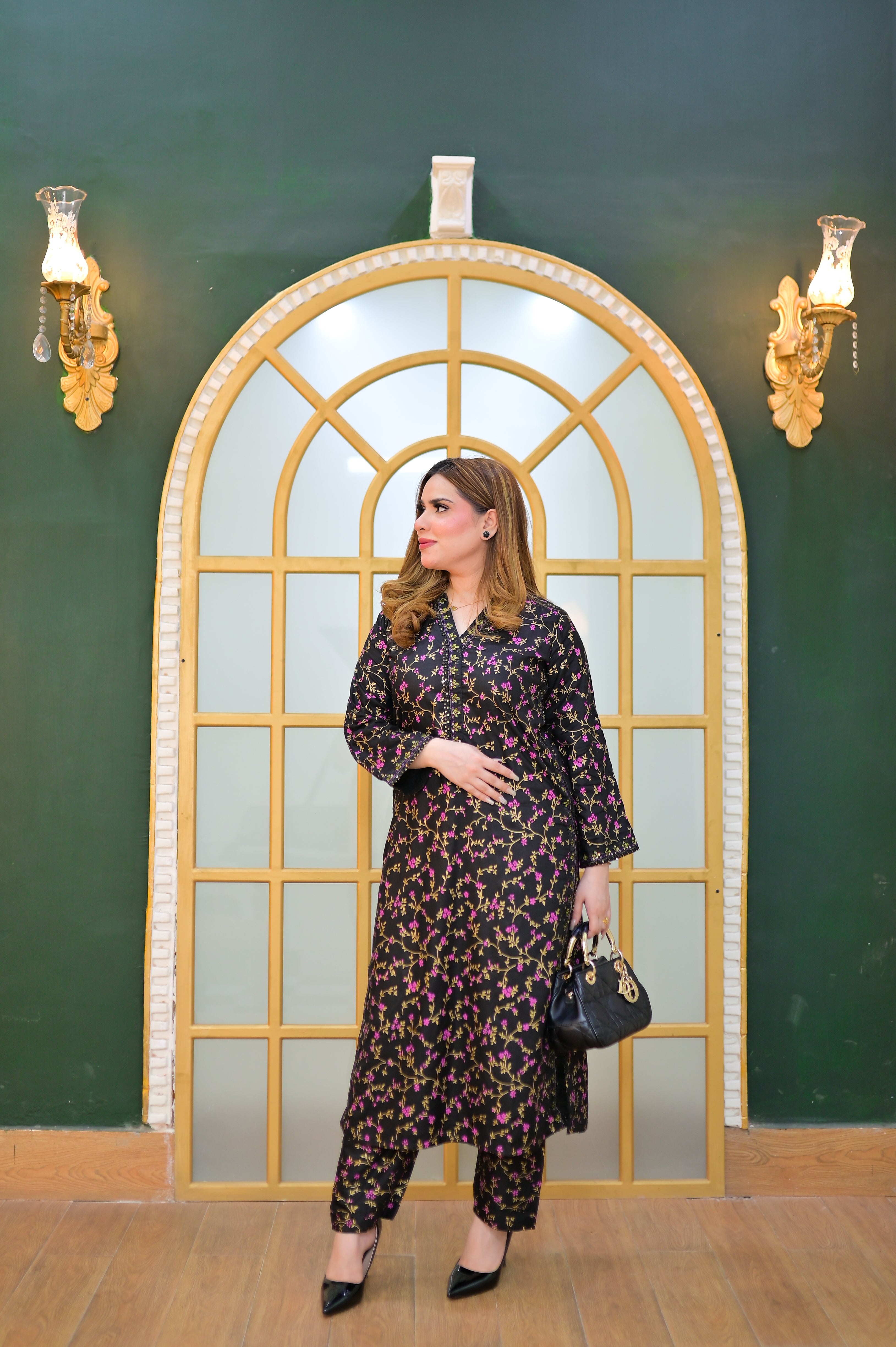 Elegant printed cotton Dress