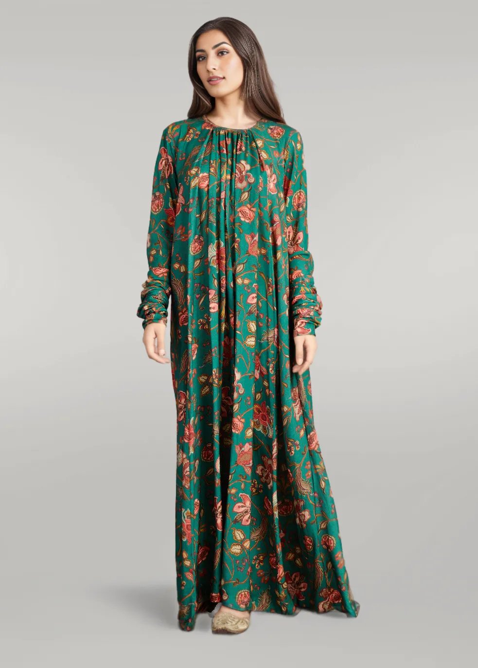 926-Bottle Green Chiffon Maxi Only